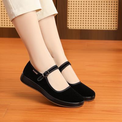 Soft Comfortable Shoes Women Mary Jane Flat Casual Shoes Black Elegant Ladies Daily Walking Shoes Plus Size 41
