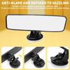 Interior Rear View Mirror Glass Suction Cup Stick On Wide Car Universal Truck