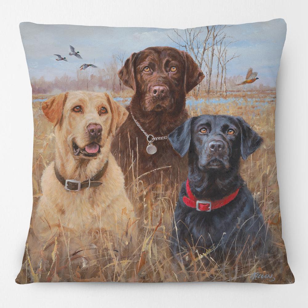 European Great Hunting Dogs Drahthaars Black Labrador Dog Poster Animals Painting Cushion Covers Decorative Pillowcase For Sofa