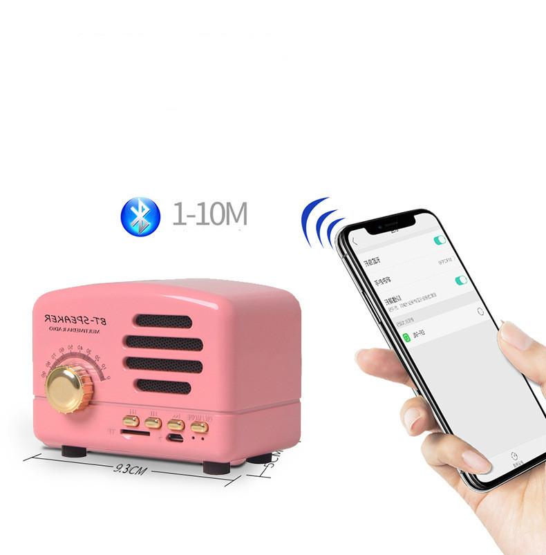 New Retro Bluetooth Speaker Radio Card Subwoofer Creative Gift Mini Antique Small Speaker