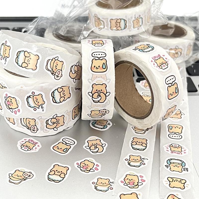 

500 шт./рулон милые круглые наклейки-печати рулоны наклейки граффити наклейки для багажа игрушки
