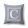 Polyester Pillow Case Gray Base Literary Home Car Decoration 26 English Letter Cushion Car Cushion Cover