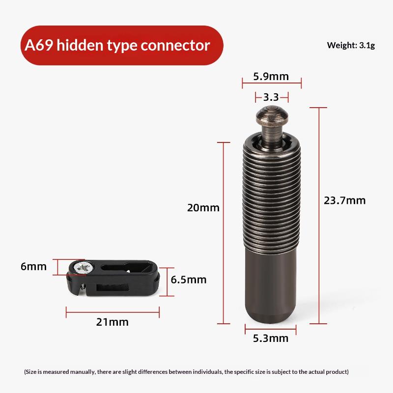

5 Set Elastic Invisible Connector Panel Furniture Connectors Cabinet 2-in-1 Fixed Component Household Hardware Accessories
