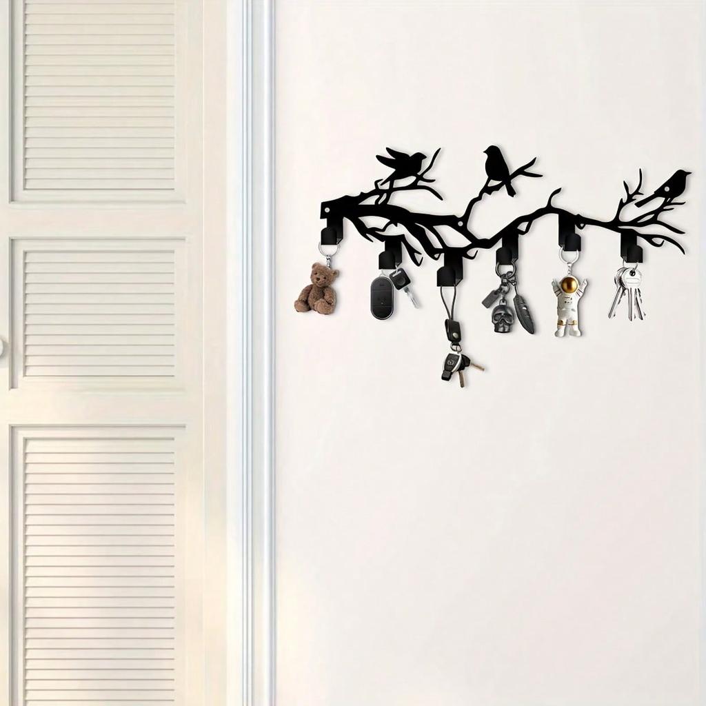 Bohemian Černé kovové háčky na ptáčky Odolné Rustikální nástěnné dekorace