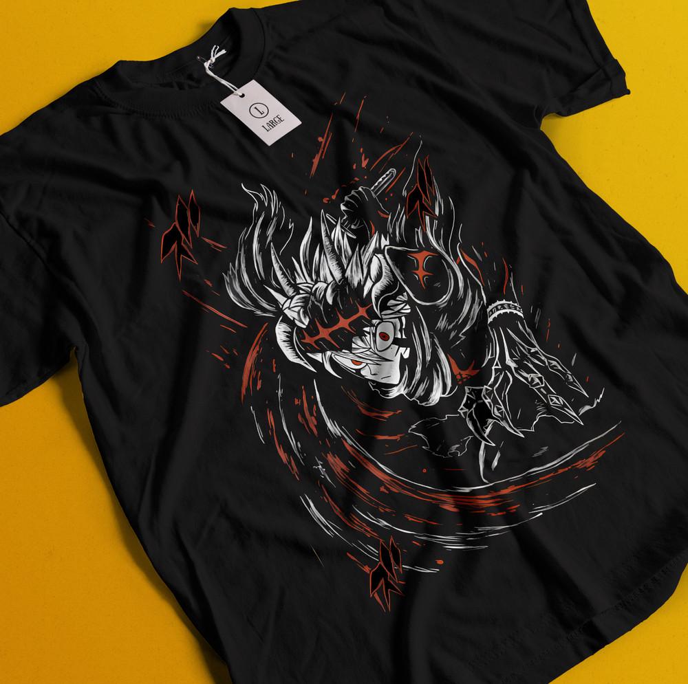 

Футболка Аста Юно Аниме Манга Чёрный Клевер Аста Девушка Подарки Чёрная Футболка Все Размеры M