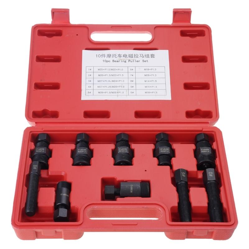 

Multifunction 10pcs Flywheel Puller Tool set with Storage Case Automotive Maintenance Tool for Most Motorcycles & Dirt 1