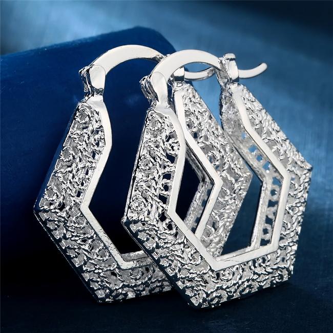 Trendy Color Hollow Circle Hoop Earrings For Women Fashion Korean Style U Shape Earrings Wedding Engagement Party Jewelry