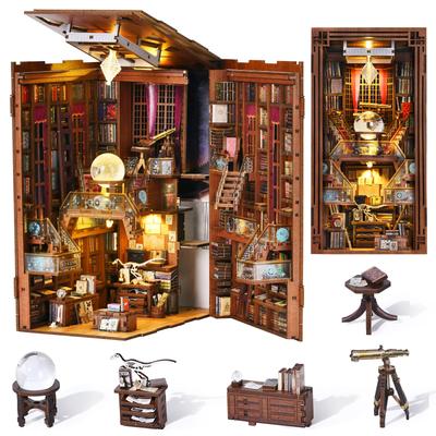 MiniCity DIY Boghjørne Sæt Dukkehus Sæt Miniature Hus Sæt Boghjørne Velegnet til og Fødselsdag Samlerobjekt med LED Lys the - - - - Begyndere,