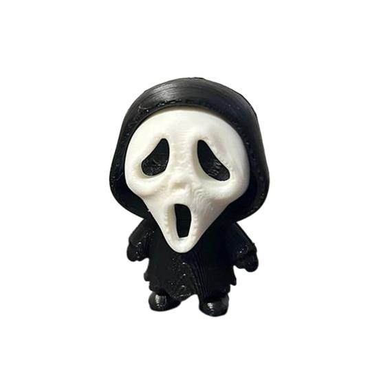 Scream Ghost Face Ornament 3D Printed Ornament, Mini Desktop Statue for Halloween Compact Decor Decoration, Funny Skeleton Figurine Home Office Shelf
