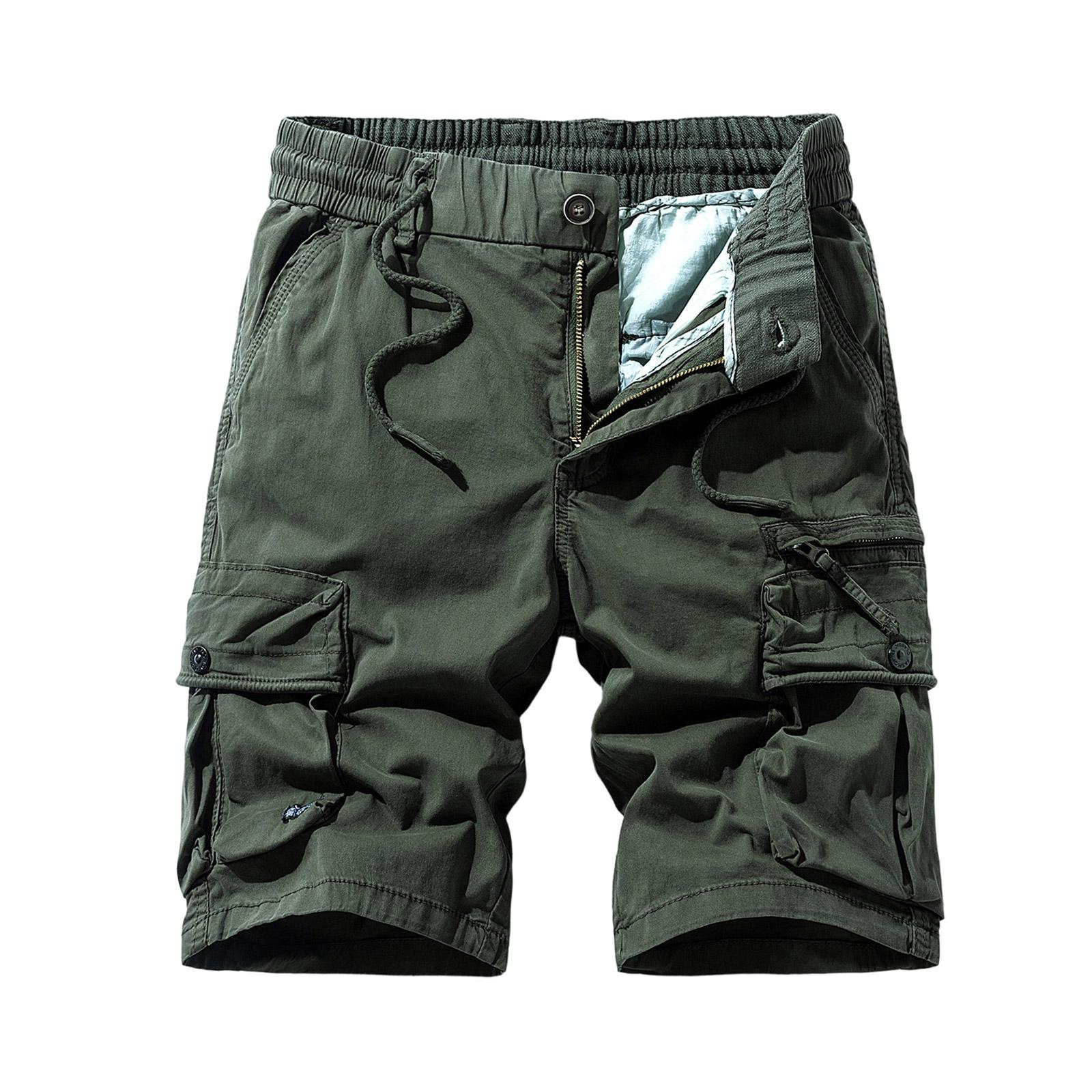 

Men s Casual Wear Multiple Pockets Five-pocket Pants Mid- Pants L армия зеленый