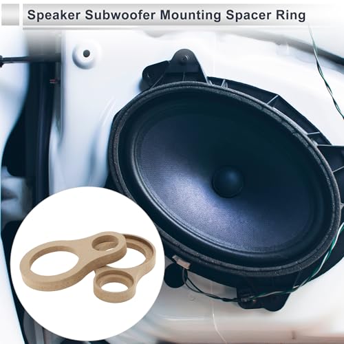 RATCHROLL 2Pcs Universal Speaker Spacer Ring Adapter Dual Ring Waterproof for 1.5 Inch To 3.5 Inch Speaker Mount Spacer Bracket Ring Brown Wood
