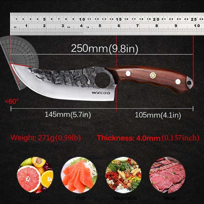2PCS Stainless Steel Forged Boning Knife with Knife Sheath Fruit Knife Handmade Knife Peeling Knife Sharp Kitchen Chef Knife