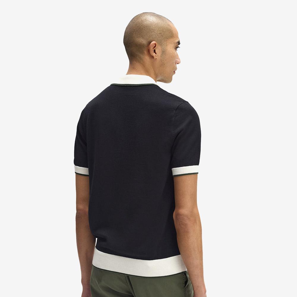 Fred Perry [Sharp] Contrast Tip Knit Shirt - Black Afpm253K315-102
