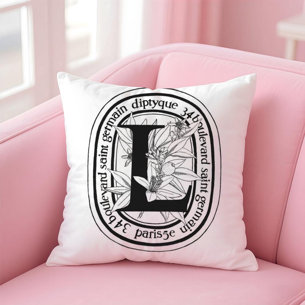 Luxury D-Diptyque Cushion Cover Home & Car Multi-Scene Pillow Cover - Reversible, Soft & Durable for Daily Use