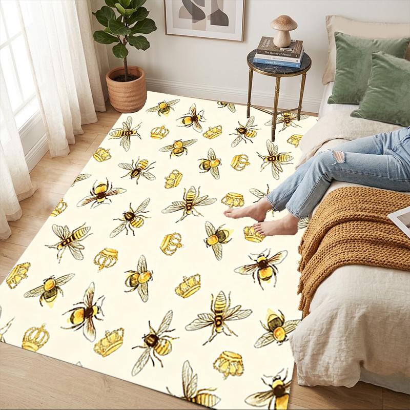 Bee Crown Living Room Nonslip Area Rug Soft Carpet For Bedroom Game Playroom Sofa Office Home Decor Doormat Christmas Gift C9261116