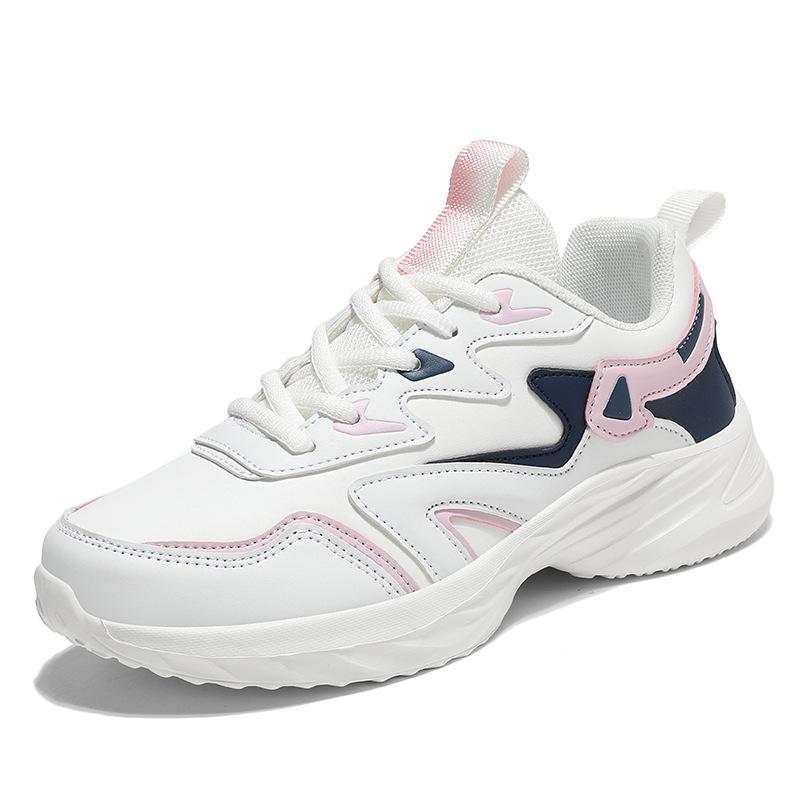 9822 Women's Leather Outdoor Running Shoes - Low-Top, Lightweight, Shock-Absorbing, Perfect for Spring/Autumn Casual Jogging & Travel