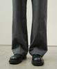 MINAV Wool Twill Double-Pleated Curved Slacks [Charcoal]