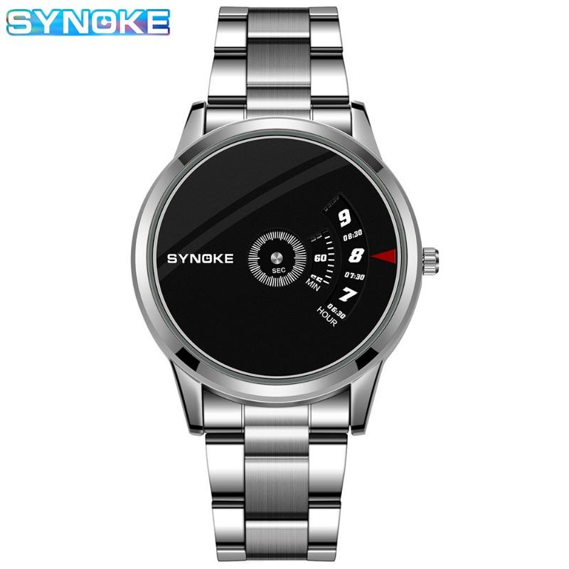 

Топ Новые Креативные Часы-Диск с Календарем Модные Кварцевые Часы Мужские Студенческие Часы с Браслетом из Сплава Стали Персонализированные Часы