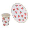 10Pcs Party Tableware Disposable Strawberry Pattern Tableware Set for Birthday Parties Seaside Parti