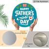 2D Flat, 1pc Round Aluminum "Happy Father's Day" Wall Decor, Retro Coffee & Plaid Pattern Metal Plaque, Waterproof & Rustproof, Perfect for Father's