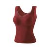 V-neck Autumn and Winter Thermal Underwear with Chest Pads Integrated Slim-fitting Gathering Sling Vest Free of Bras and All-match Outside