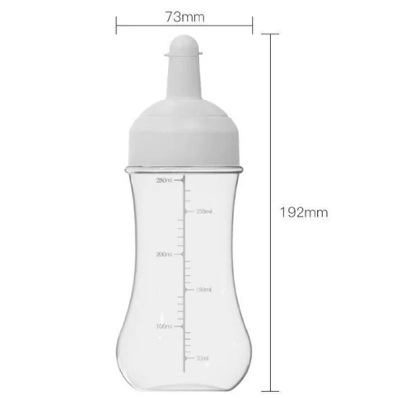 Kořenka Stlačovací láhev 350ML 5-otvorová Salátová Kečupová Stlačovací láhev s prachovkou a stupnicí Nádoba na omáčky Kuchyňské náčiní