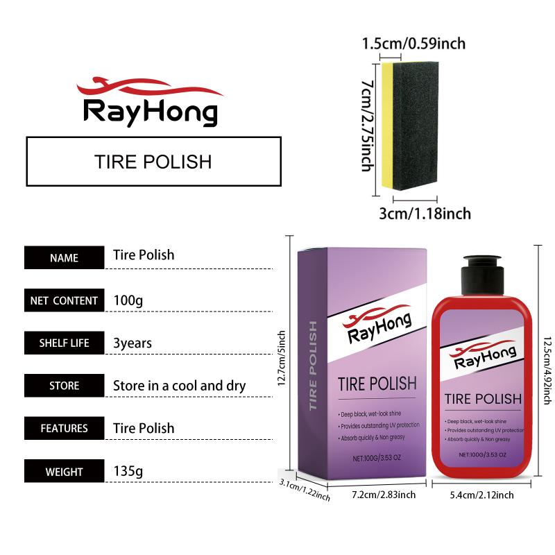 Automotive Tire Gel Cleaner and Polish All in with Deep Wet Shine Crack Prevention for Garage Detailing