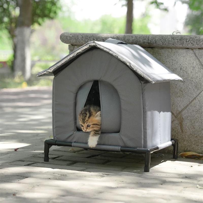 Foldable Weatherproof Pet House Cold Resistant Stray Cat Dog Bed Tent Portable Outdoor Winter Shelter Easy to Store