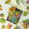 30 PET Leaves Three-dimensional Gold-plated Laser Stickers Ins Wind Plant Leaves Hand Tent Decoration Guka Waterproof