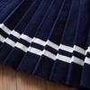 Kids Clothing Set Striped Knit Cardigan Pleated Skirt Cute Girls Outfit for Ages 5-12 Autumn Winter Children's Sweater Set