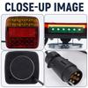 12V Magnetic LED Trailer Light Kit Universal Rear Towing Trailer Tail Light Waterproof EU 7-Pin Trailer Brake Turn Signal Lamps