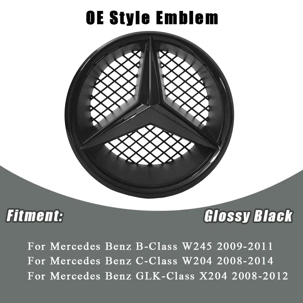 

For AMG Benz LED Mirror Style Glossy Black and Chrome silver For Mercedes Benz W204 W245 X204 Class Front Grille Star Emblem Ill