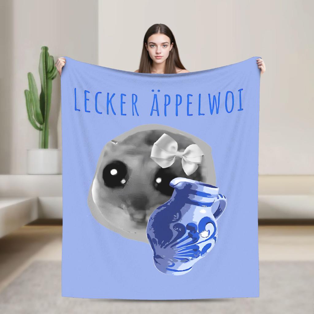 Lustiger Hamster Schlafsüße Decke Flanell Dekoration Schlafenszeit Schläfrig Multifunktion Ultra-Weiche Überwurfdecken für Bettwäsche