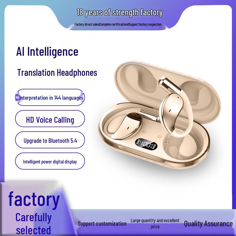 2025 Hanging Ear E11S Smart AI TWS Non-in-ear Real-time Translation Wireless Bluetooth Earbuds
