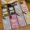 Star Sequins Cartoon Kt Cat Mobile Phone Case for Apple 17Air Transparent Iphone16Promax Bow