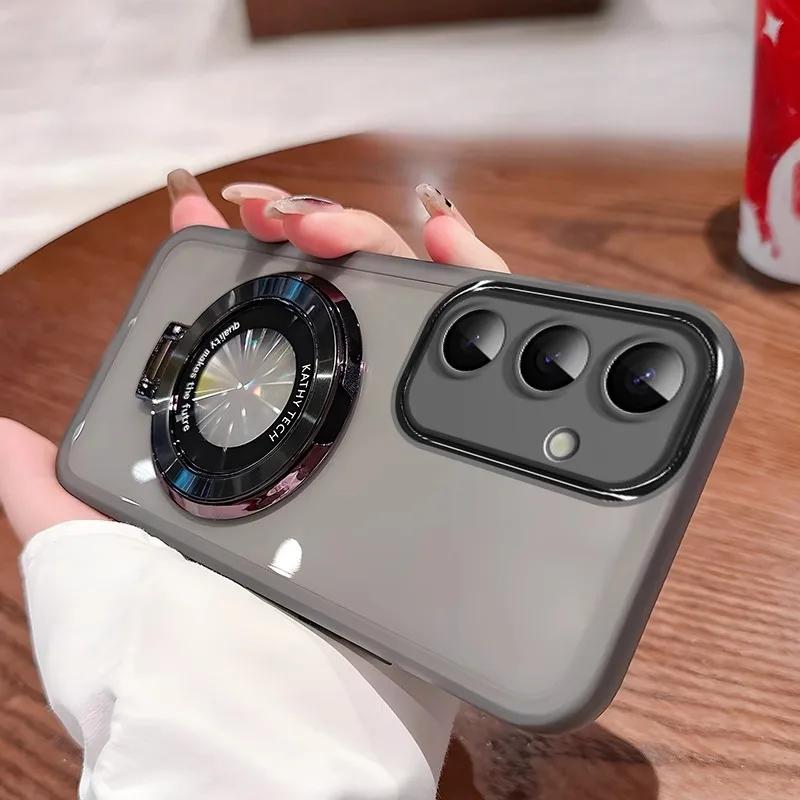 

Stand Holder Silicone Case For Samsung Galaxy A36 S25 S24 S23 S25Plus S24FE A15 A06 A16 A26 A25 A56 A07 A17 Transparent Cover A55