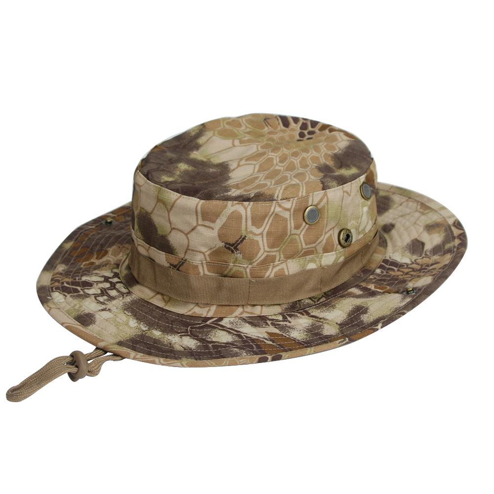 Faltbarer Militär-Camo Eimerhut mit breiter Krempe für Outdoor-Wandern & Angeln