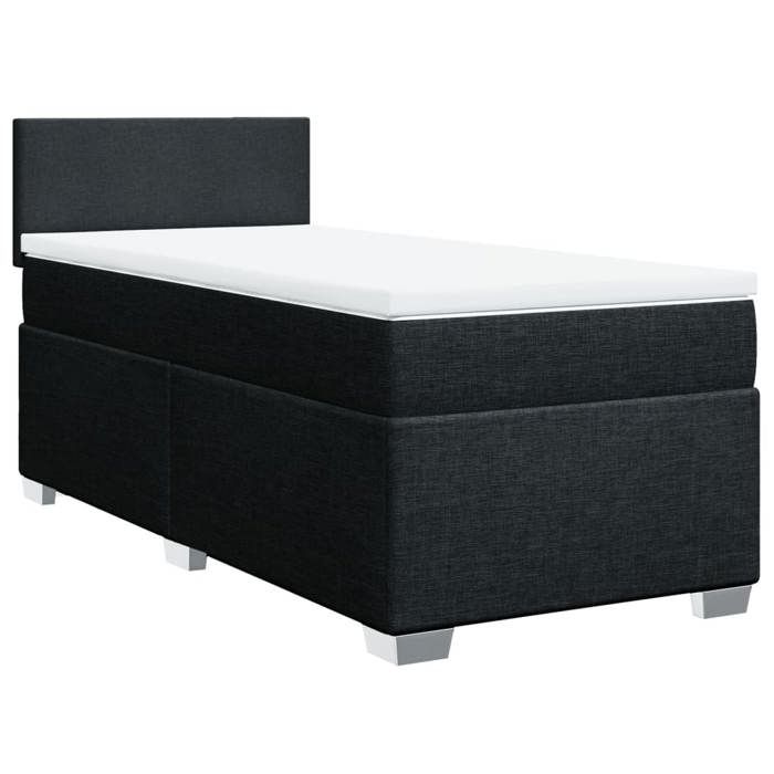 Maison Exclusive - Sommier à lattes de lit avec matelas Noir 90x200 cm Tissu