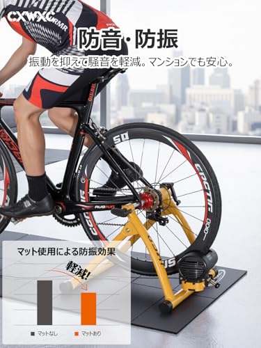 CXWXC Soundproof and Anti-Vibration Training Mat, 6mm Thick, Foldable, 1600mm Long x 75mm Wide, for Exercise Bikes and Indoor Training (MY-1675-6-CX)