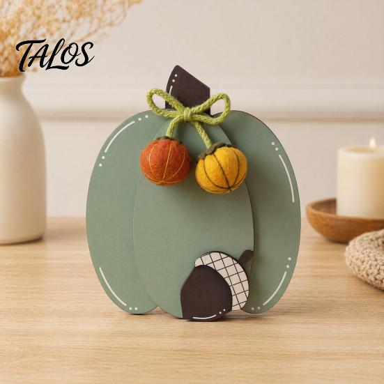 Kitchen Shelf Decor Wooden Fall Harvest Pumpkin Ornaments, Autumn Decorations, Decorative Tabletop Thanksgiving Table Centerpiece for Festival
