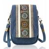 Ethnic Embroidered Canvas Phone Bag With Multiple Pockets For Daily Use