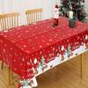 Christmas Tablecloth Digital Print - Winter Snowman Reindeer Xmas Tree Dining Table Festival Decor Table Cover