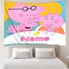 Custom Name Peppa Pig Print Tapestry, Backdrop, Easy Setup, Ideal for Bedroom, Office & Living Room, with Aesthetic Wall Hanging Decor.
