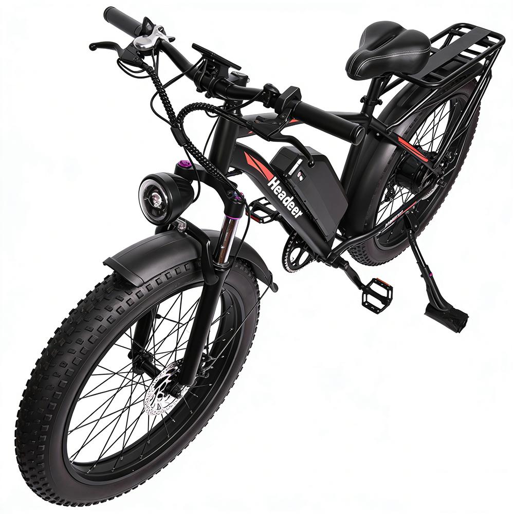 Headeer BD2640 Electric Bike with 48V 18Ah Battery,26"x4.0, Shimano 7-Speed
