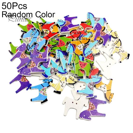 

50шт милая лошадь деревянные пуговицы DIY шитье скрапбукинг ручной ремесло аксессуар