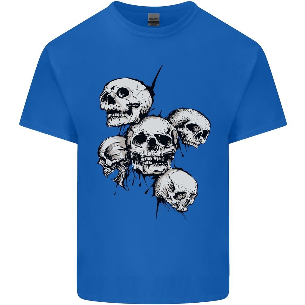 5 Skulls Demons Biker Gothic Heavy Metal Unisexs Light Cotton TShirt