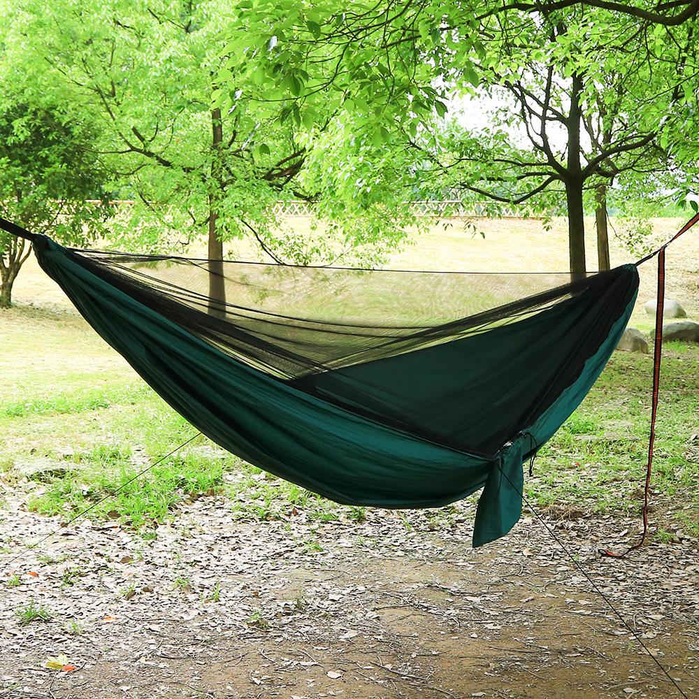 Quick-Open Mosquito Net Hammock Tent: Parachute Nylon for Camping & Outdoor Leisure