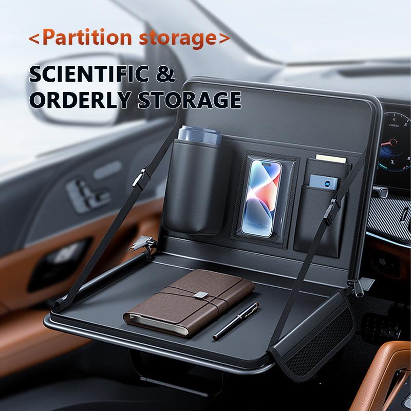 SEAMETAL Car Laptop Holder Leather Car Seat Back Hanging Notebook Table Portable Auto Computer Desk Dining Tablet Bracket Food Organizer