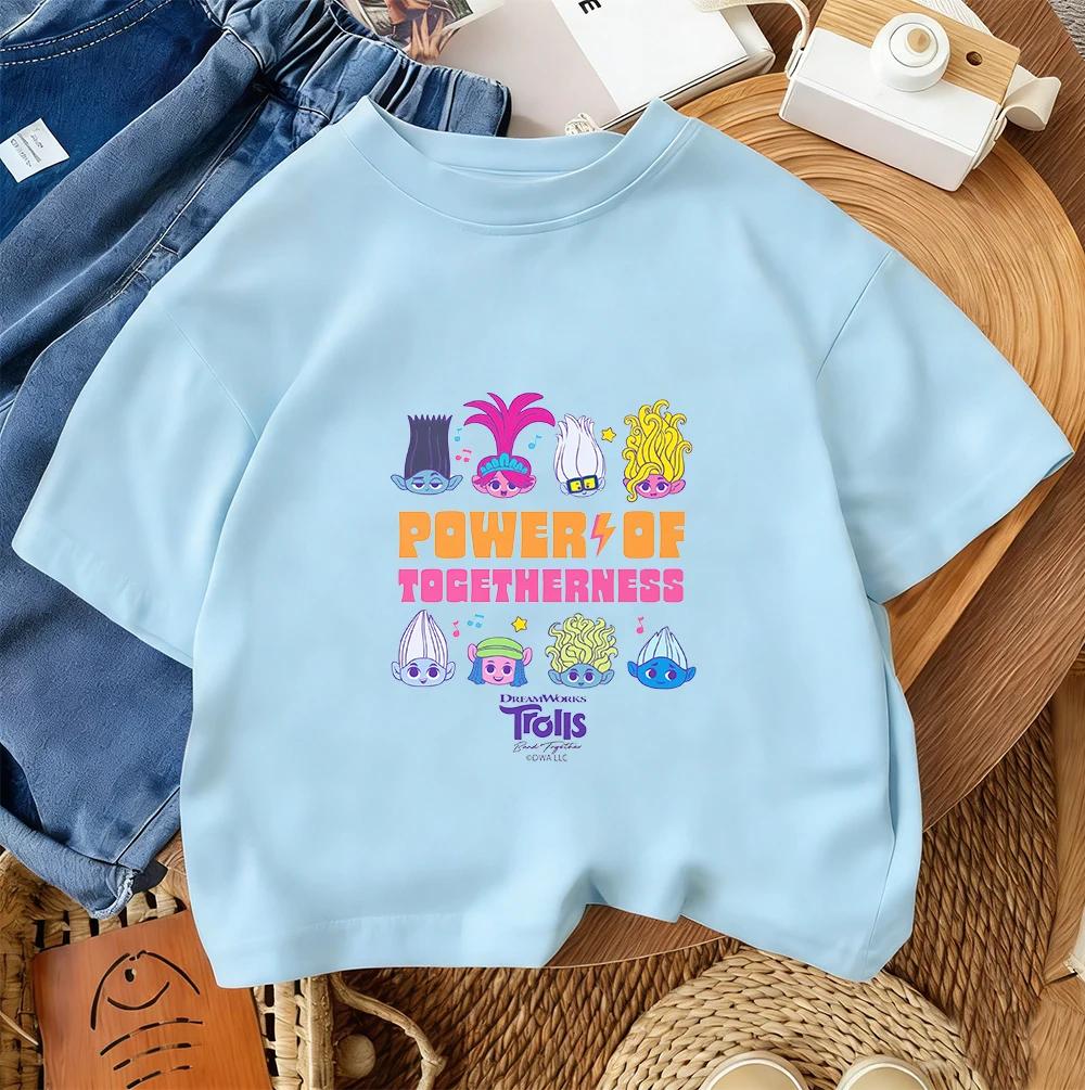 Fashion Children T Shirt Trolls Cute Kawaii Design Boys Girls Summer Street Style Crew Neck