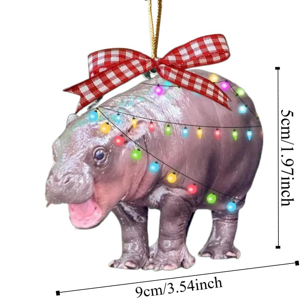 Moo Deng Hippopotamus Hanging Pendant Pygmy Hippo Car Haning Pendants  Party